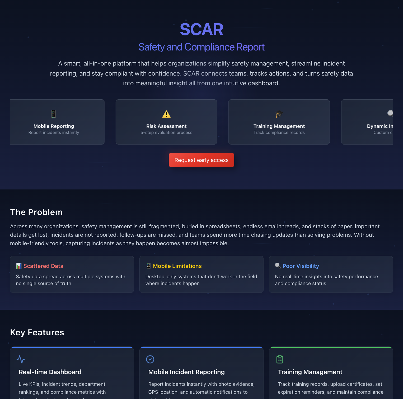 Scar Landing Page